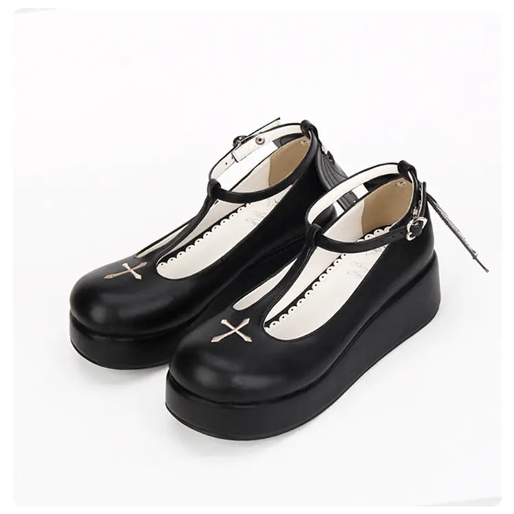 Halloween Lolita Cross Angel Demon Platform Shoes 8461