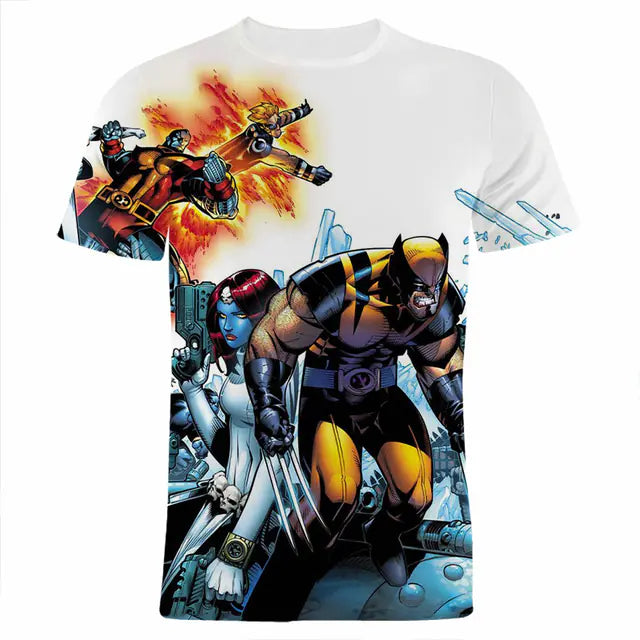 X-Men 3D Printed Elastic Polyester Men's T-Shirt