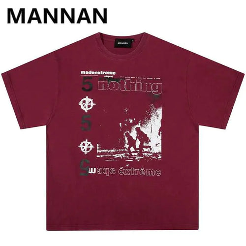 Casual Harajuku Men's T-Shirt - Hip-Hop Graphic Tops