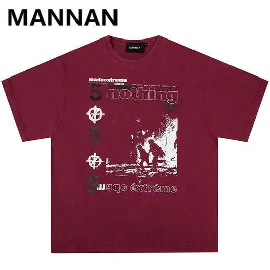 Casual Harajuku Men's T-Shirt - Hip-Hop Graphic Tops