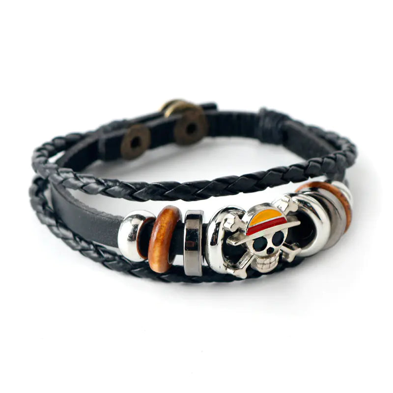 One Piece Luffy Skull Vintage Leather Bracelet