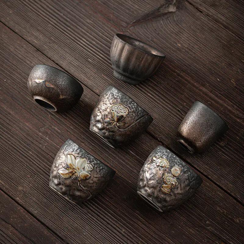 Japanese Iron Glaze Ceramic Tea Cup