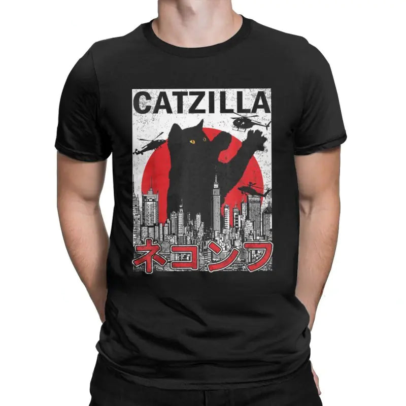 Funny Catzilla Japan Cat Lover Men's T-Shirt