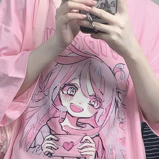 Y2K Anime Kawaii Oversized Casual Summer T-Shirt