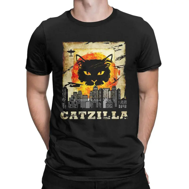 Funny Catzilla Japan Cat Lover Men's T-Shirt