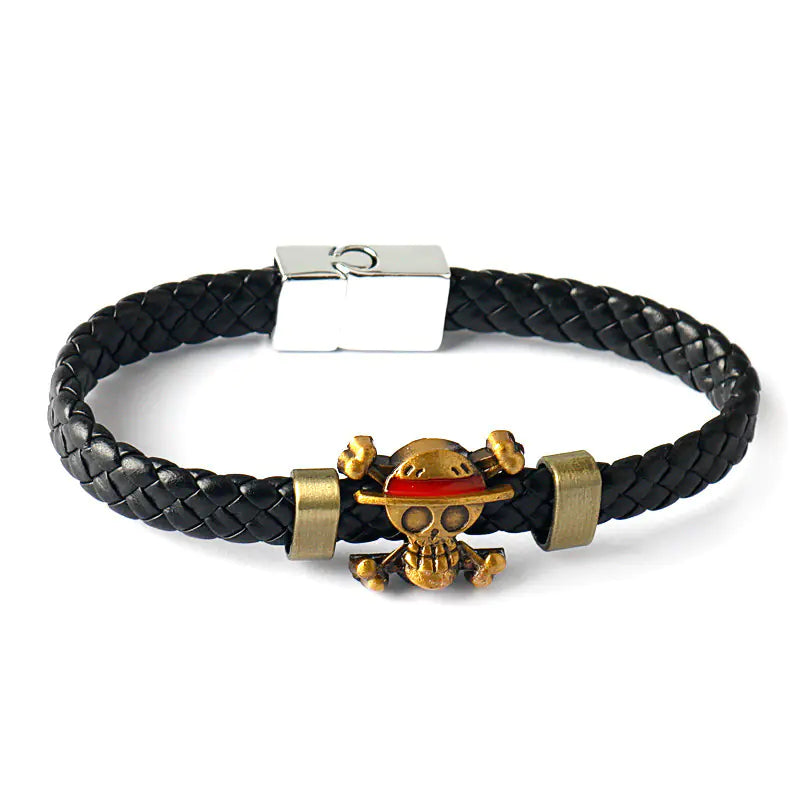 One Piece Luffy Skull Vintage Leather Bracelet