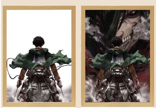 Eren Levi Attack on Titan Light Painting Night Lamp
