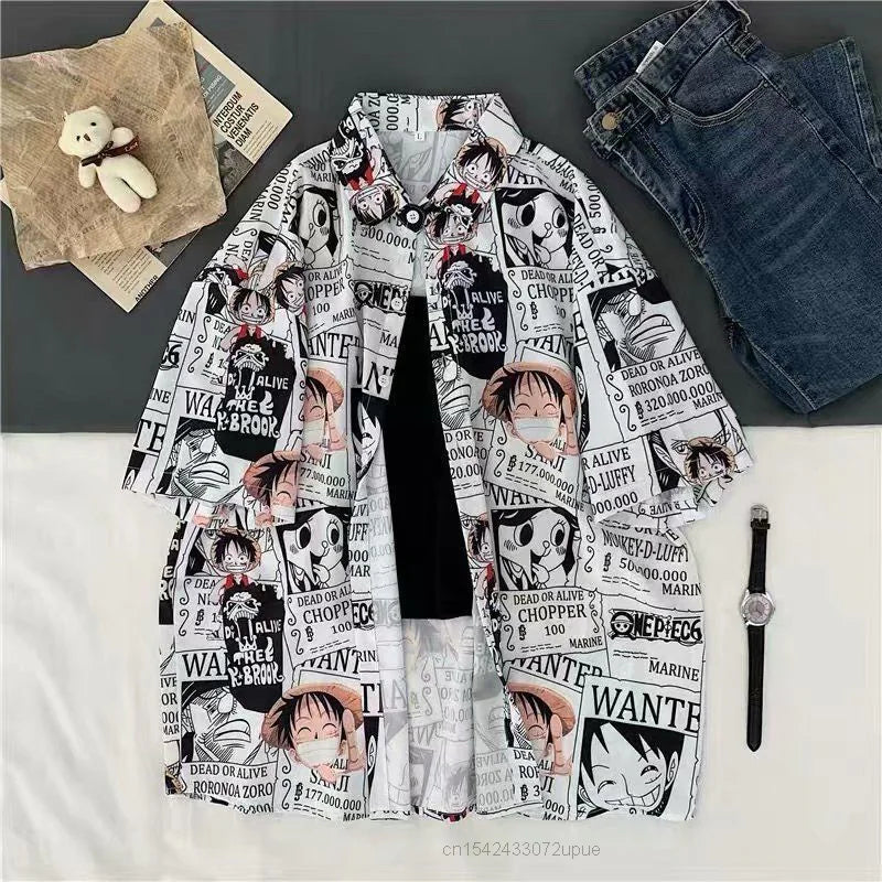 Anime One Piece Luffy Casual Couple Cardigan Top