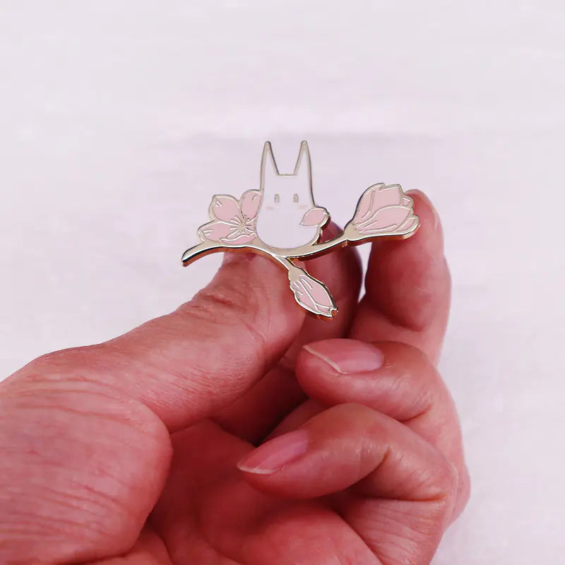 Cute Totoro Cherry Blossom Anime Brooch Accessory