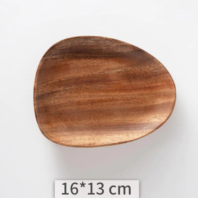 Irregular Solid Wood Plate for Nuts and Snacks