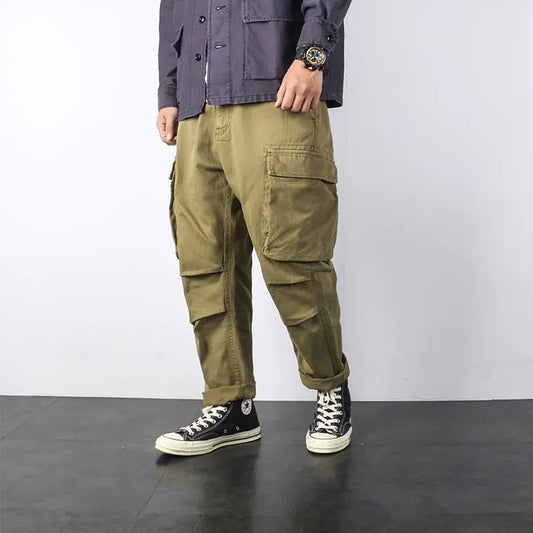 Japanese Loose Retro Military Style Overalls Pants