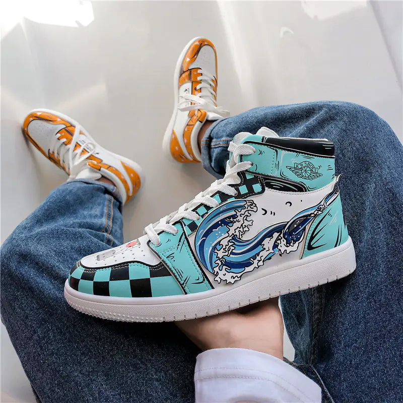 Summer Men's Breathable Couple Sneakers - Demon Slayer Design