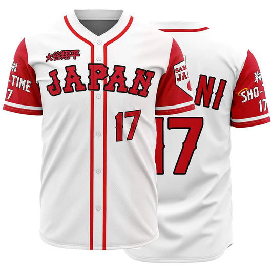 OEQVUWH Mens #17 Japanese Baseball Jersey 90S Hip Hop Japan Baseball Jerseys Sports Shirts Stitched (White Size 2XL)