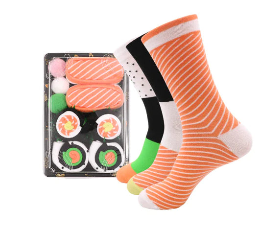 Unique Sushi Pattern Socks for Men and Women (One Set)
