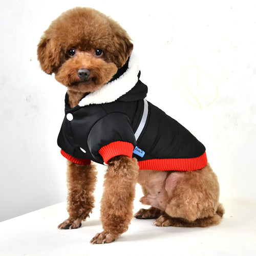 Reflective Hooded T-shaped Pet Jacket in Silk Cotton