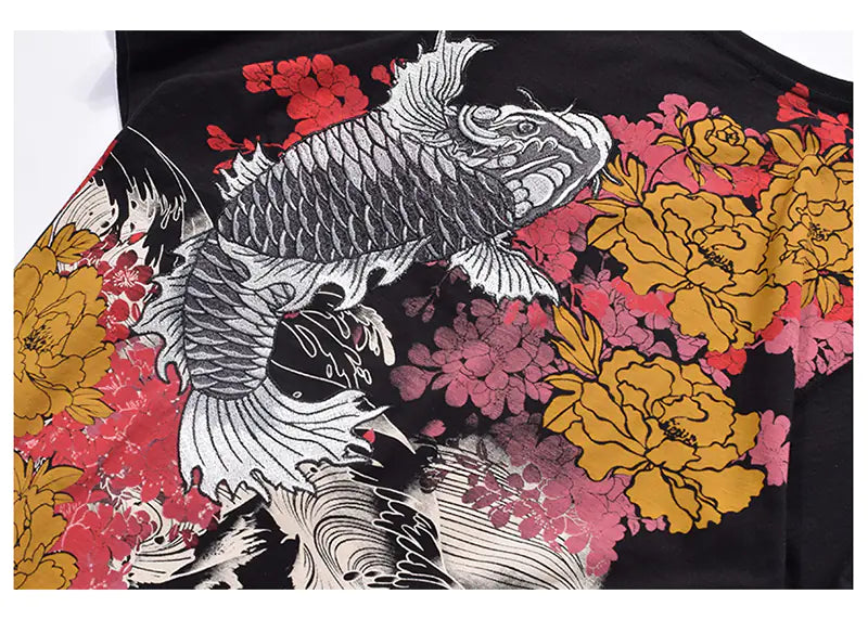 Japanese Style Embroidered T-Shirt for Men (Couple's)