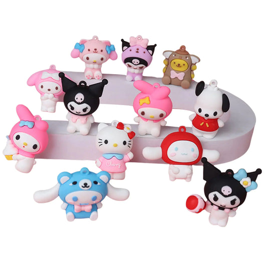 12Pcs Cute Anime Figurines Kawaii Anime Cake Topper SetBirthday Party Decoration SuppliesGift for Anime Fans or Friends