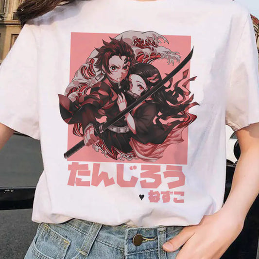 Demon Slayer Printed Short Sleeve T-Shirt for Women