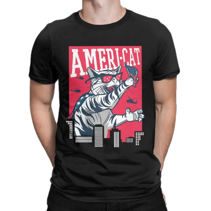 Funny Catzilla Japan Cat Lover Men's T-Shirt
