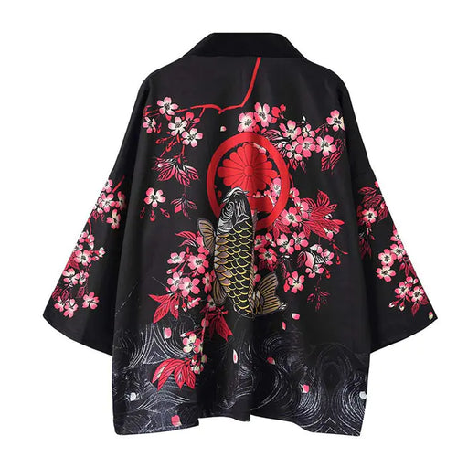 Anime Haori Cloak with Dragon Totem for Men