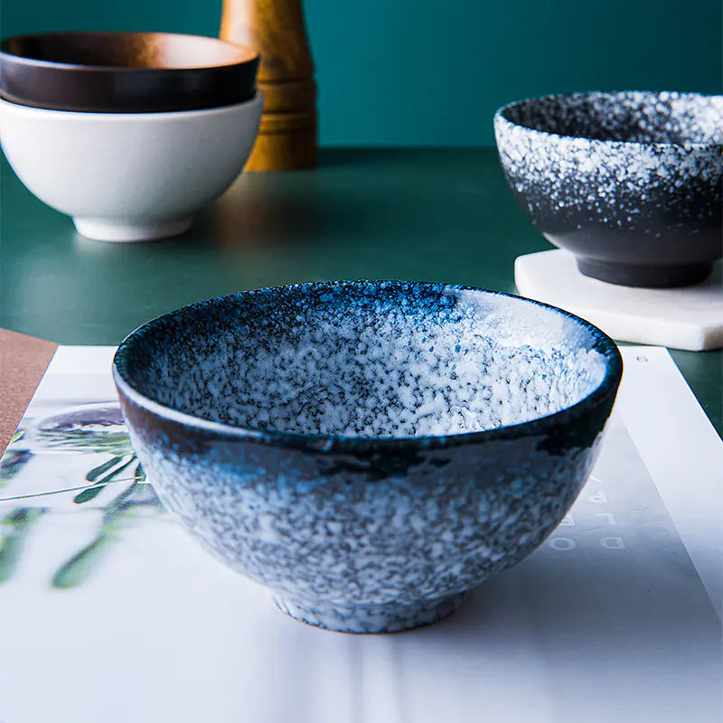 Japanese Style Ceramic Rice and Soup Bowl Set