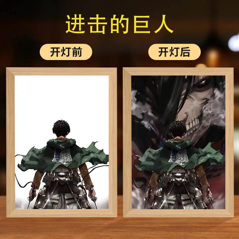 Eren Levi Attack on Titan Light Painting Night Lamp
