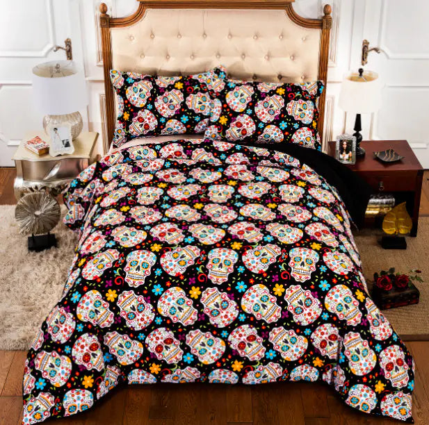 Skull Head 3D Bedding Set for Home Textile (4-Piece)