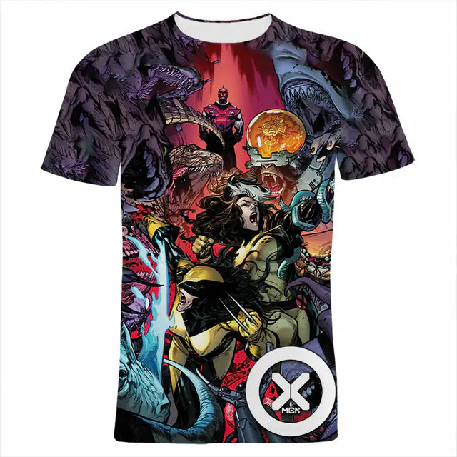 X-Men 3D Printed Elastic Polyester Men's T-Shirt