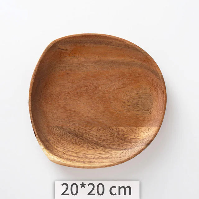 Irregular Solid Wood Plate for Nuts and Snacks