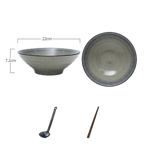 Large Japanese Ceramic Ramen Bowl for Commercial Use