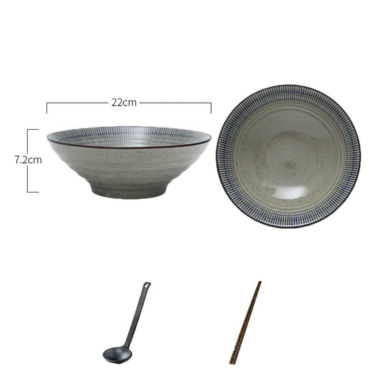 Large Japanese Ceramic Ramen Bowl for Commercial Use