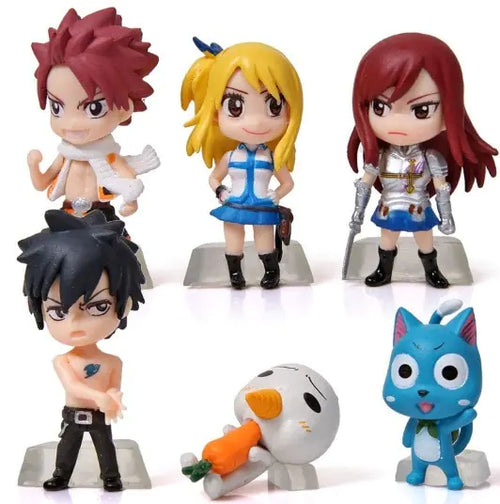 Fairy Tail 6-pcs./set Chibi figurines Anime Figurine Display, Collectible Figure Ornament