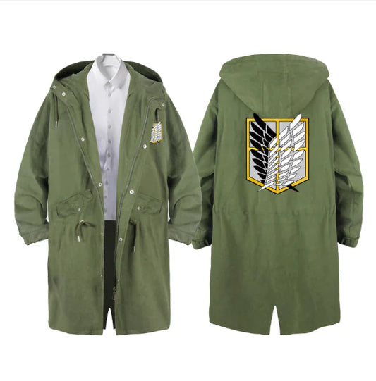 Attack on Titan Survey Corps Long Trench Coat Hoodie