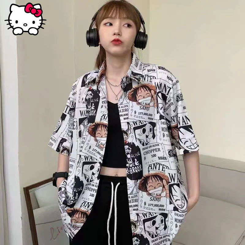 Anime One Piece Luffy Casual Couple Cardigan Top