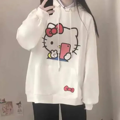 Hello Kitty Long-Sleeved Hooded Sweater Jacket