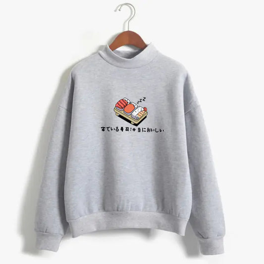 Women's Hoodie with Cute Sushi Print for Fall/Winter