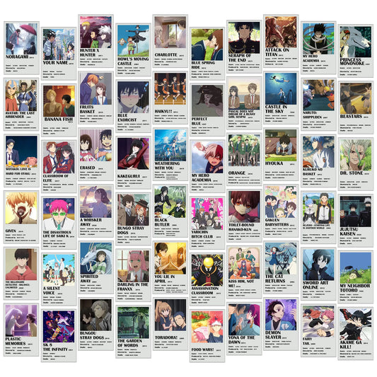 Anime Posters for Anime Room Decor Anime Room Stuff for Bedroom 60pcs Anime Wall Decor for Anime Wall Art Cute Anime and Manga Wall Collage Aesthetic Kawaii Room Decor Anime Merch Gift Box