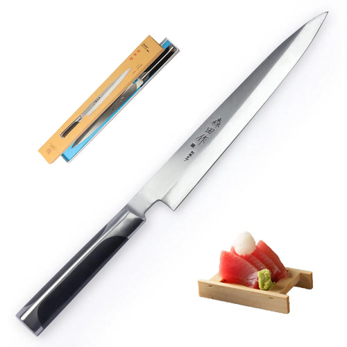 Sumteene Sushi Knife 9.5 inches(240mm)Sashimi Knife Yanagiba Knife with High Carbon Stainless Steel Blade and Ergonomic Handle Japanese Sushi Knife for Cutting Sushi & Sashimi Fish Filleting