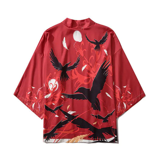 Japanese Ukiyo-e Koi Fish Kimono Cape for Cosplay