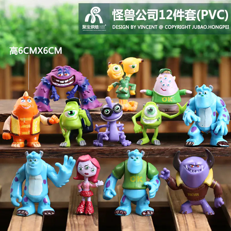 12Pcs Monsters University Mike Sully Monsters Pixar Action Figure Kids Gifts Toy