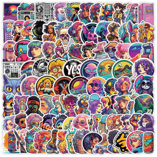 100 PCS Y2K StickersCyberpunk Themed StickersVinyl Waterproof Graffiti Stickers Pack for Water Bottles Phones LaptopsParty FavorsCool Anime Stickers for Kids Adults Teens