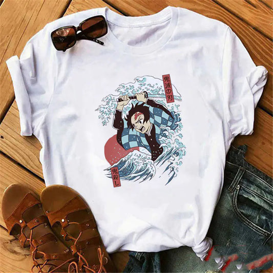 Demon Slayer T-shirt Summer Short Sleeve for Students