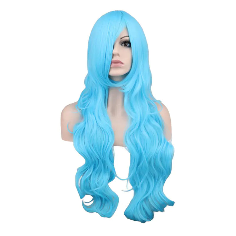 Dark Red Long Curly Mermaid Anime Cosplay Wig