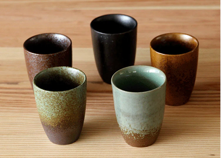Personalized Stoneware Ceramic Tea Cup Set