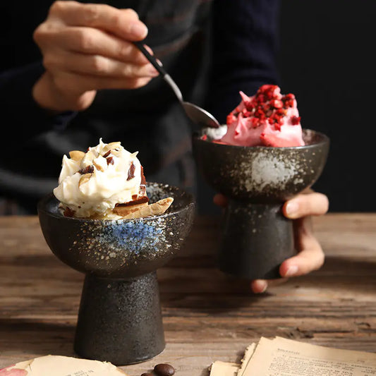 Japanese-style Ceramic Tall Bowl for Snacks
