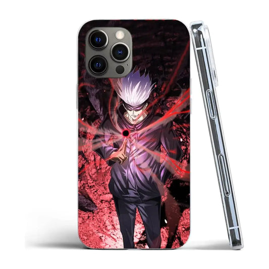CEVENAS Phone Case Figure Jujutsu Compatible with iPhone 12 Satoru Manga Japan Gojo Anime Silicone TPU Shockproof Phone Soft Cover Character 02