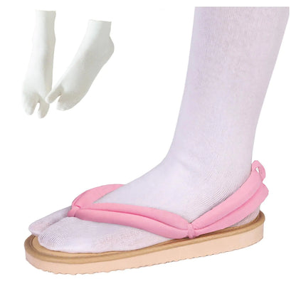 WANHONGYUE Cosplay Clogs Geta Sandals with Tabi Socks Kamado Nezuko Kanroji Mitsuri Anime Shoes Flip Flops Slippers Unisex Kids10-10.5