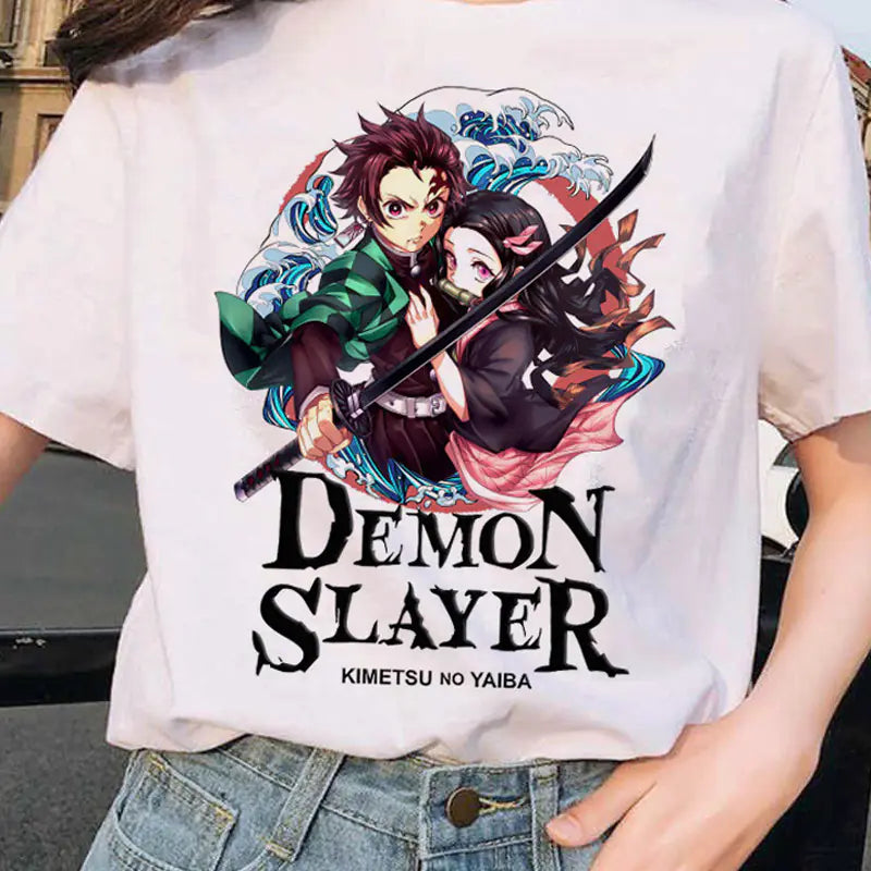 Demon Slayer Printed Short Sleeve T-Shirt for Women