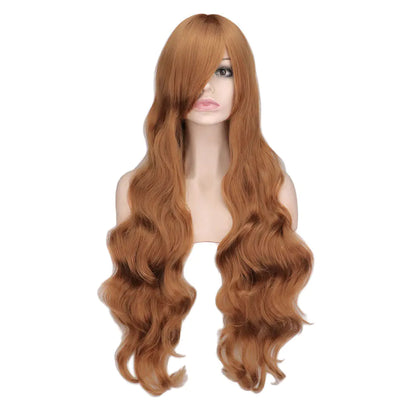 Dark Red Long Curly Mermaid Anime Cosplay Wig