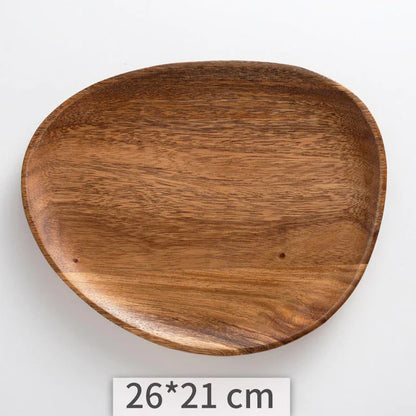 Irregular Solid Wood Plate for Nuts and Snacks